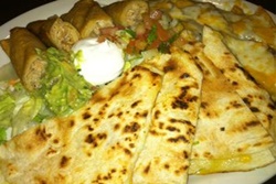 juan's flaming fajitas and cantina dog friendly restaurant in las vegas nevada, picture of quesadilla and toppings